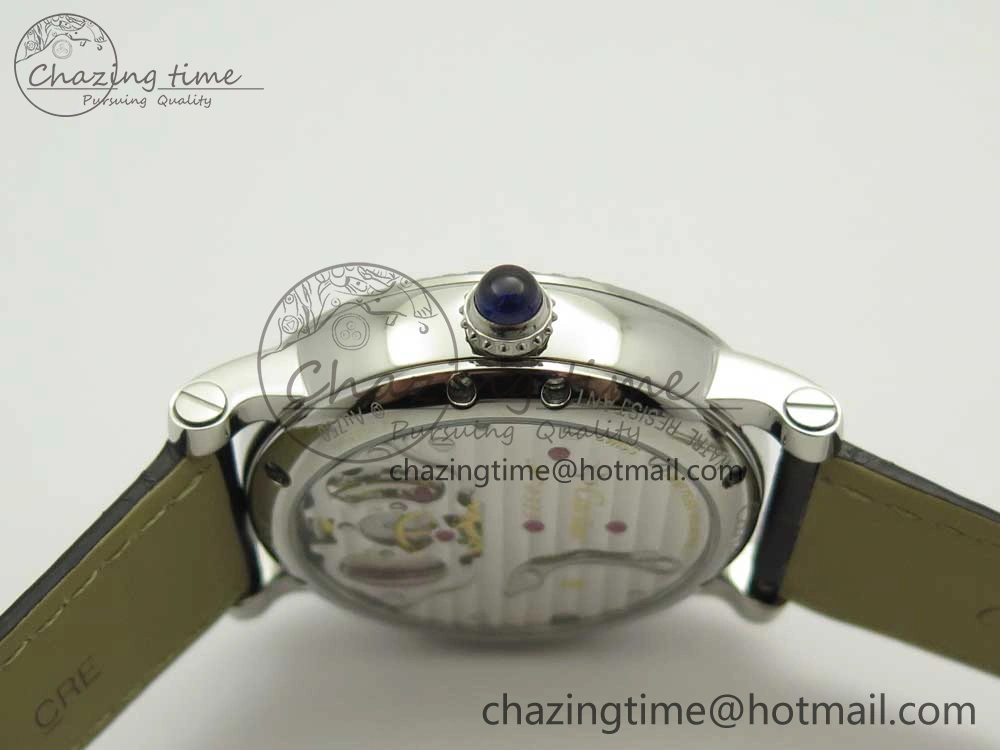 Rotonde Flying Tourbillon SS BLF Best Edition White Dial on Black Leather Strap V2