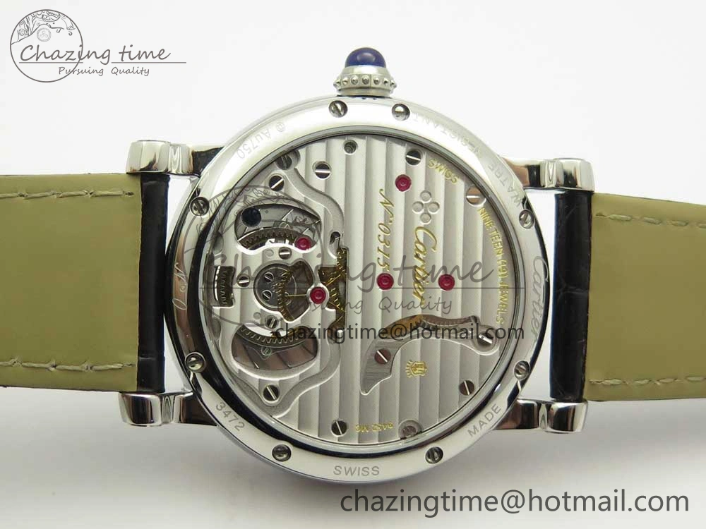 Rotonde Flying Tourbillon SS BLF Best Edition White Dial on Black Leather Strap V2