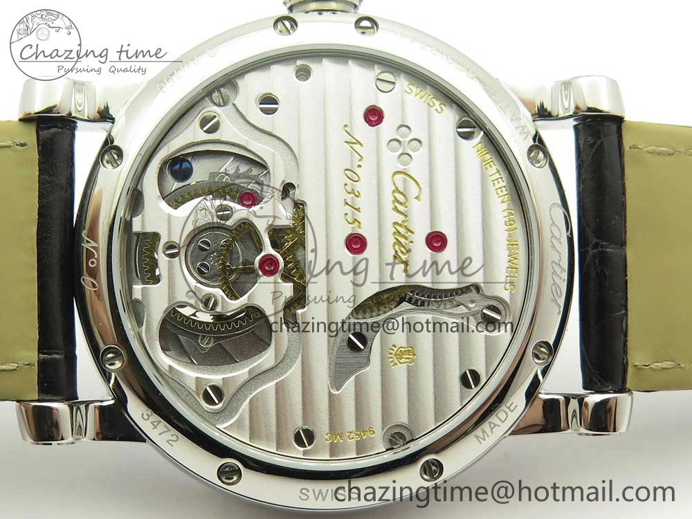 Rotonde Flying Tourbillon SS BLF Best Edition White Dial on Black Leather Strap V2