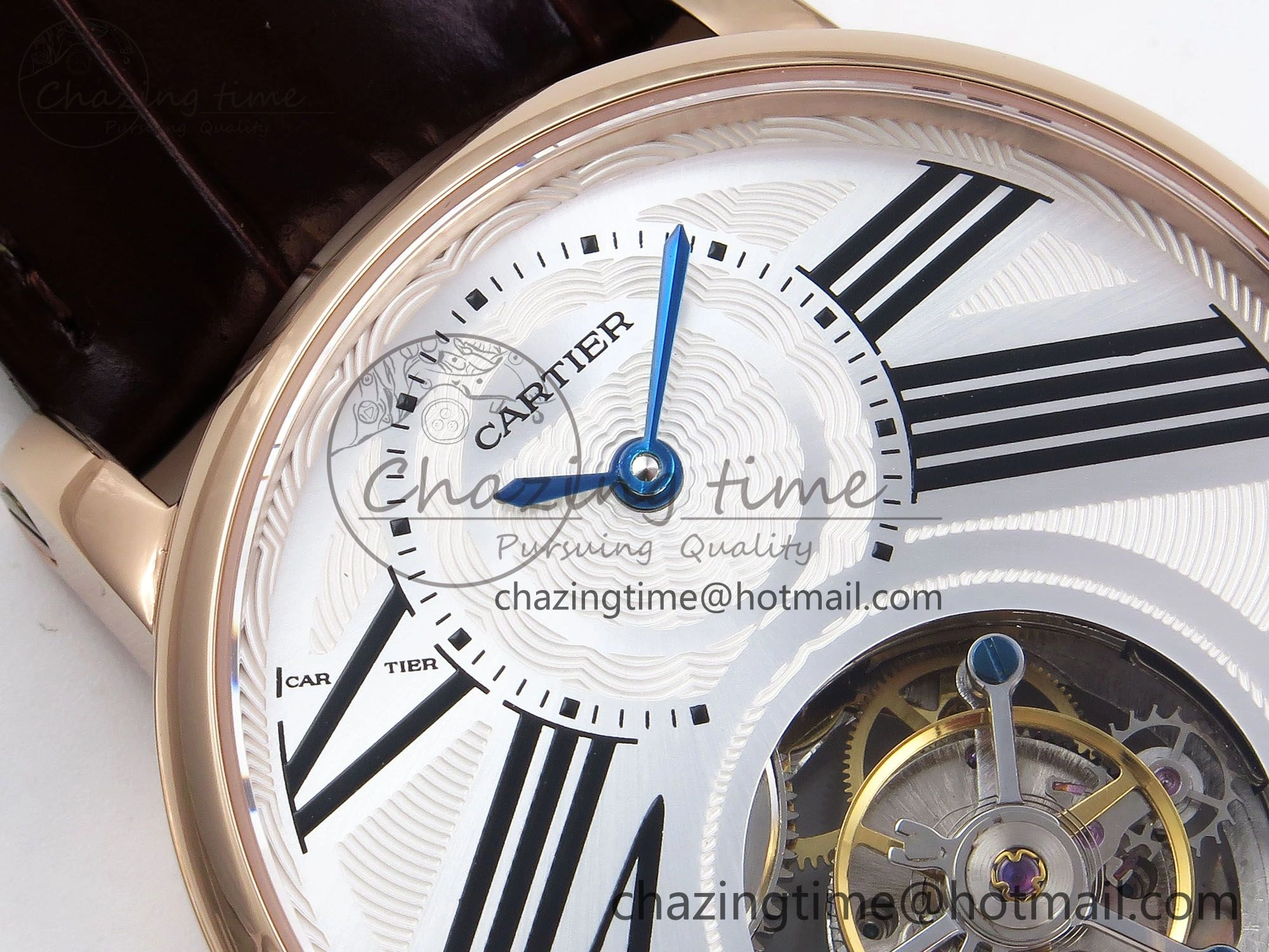 Rotonde Tourbillon RG RMSF Best Edition White Dial on Brown Leather Strap