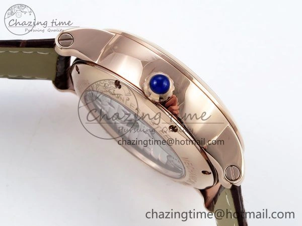 Rotonde Tourbillon RG RMSF Best Edition White Dial on Brown Leather Strap