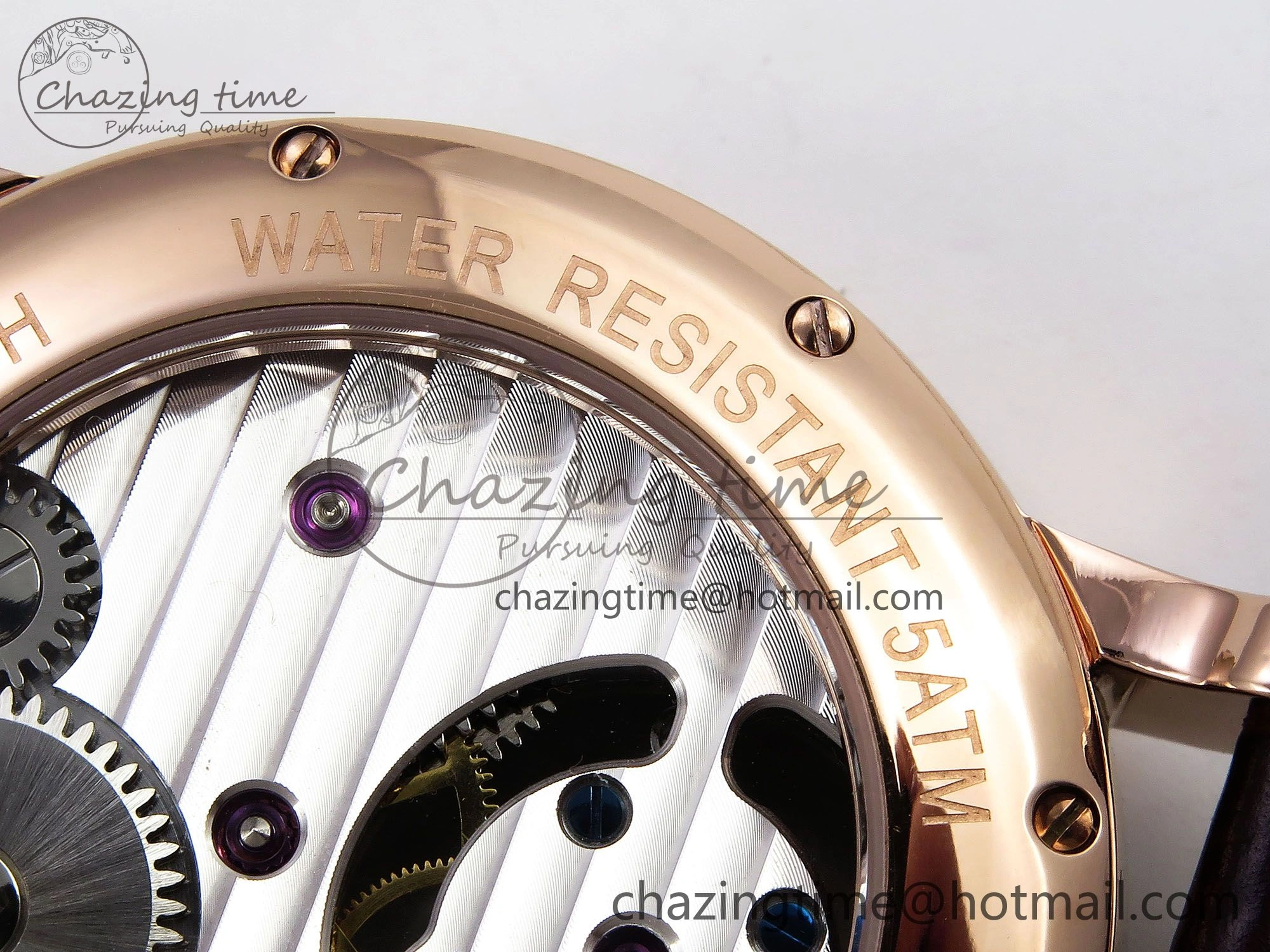 Rotonde Tourbillon RG RMSF Best Edition White Dial on Brown Leather Strap