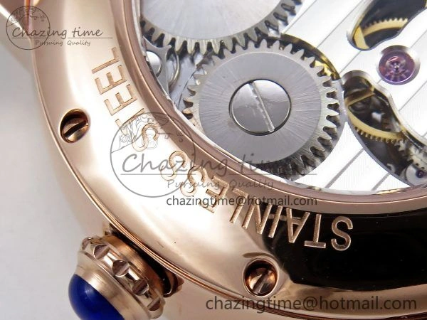 Rotonde Tourbillon RG RMSF Best Edition White Dial on Brown Leather Strap