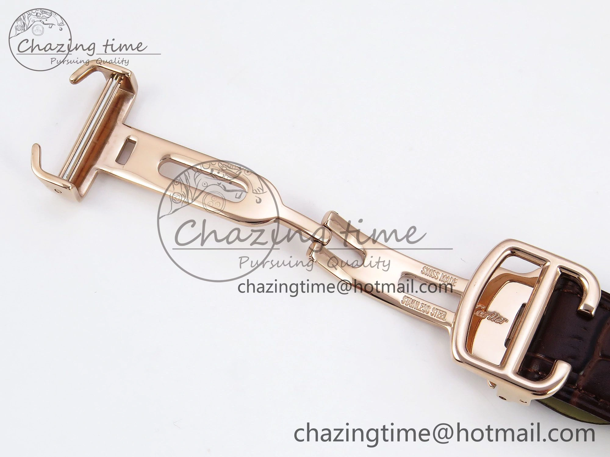 Rotonde Tourbillon RG RMSF Best Edition White Dial on Brown Leather Strap