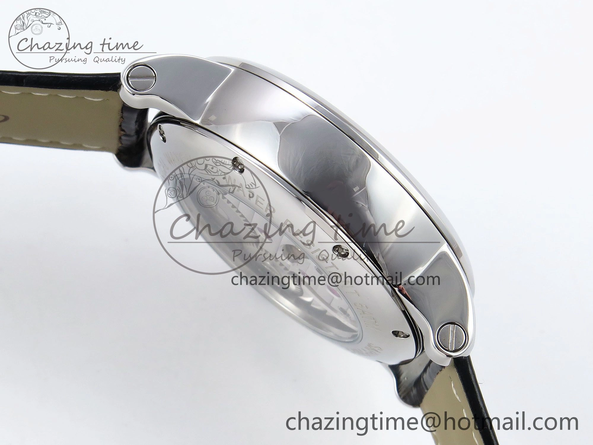 Rotonde Tourbillon SS RMSF Best Edition Blue Textured Dial on Black Leather Strap