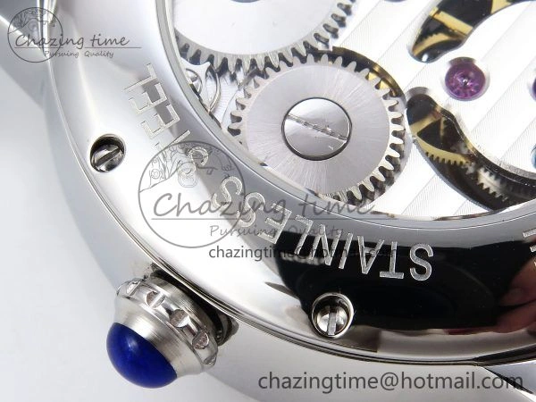 Rotonde Tourbillon SS RMSF Best Edition Blue Textured Dial on Black Leather Strap