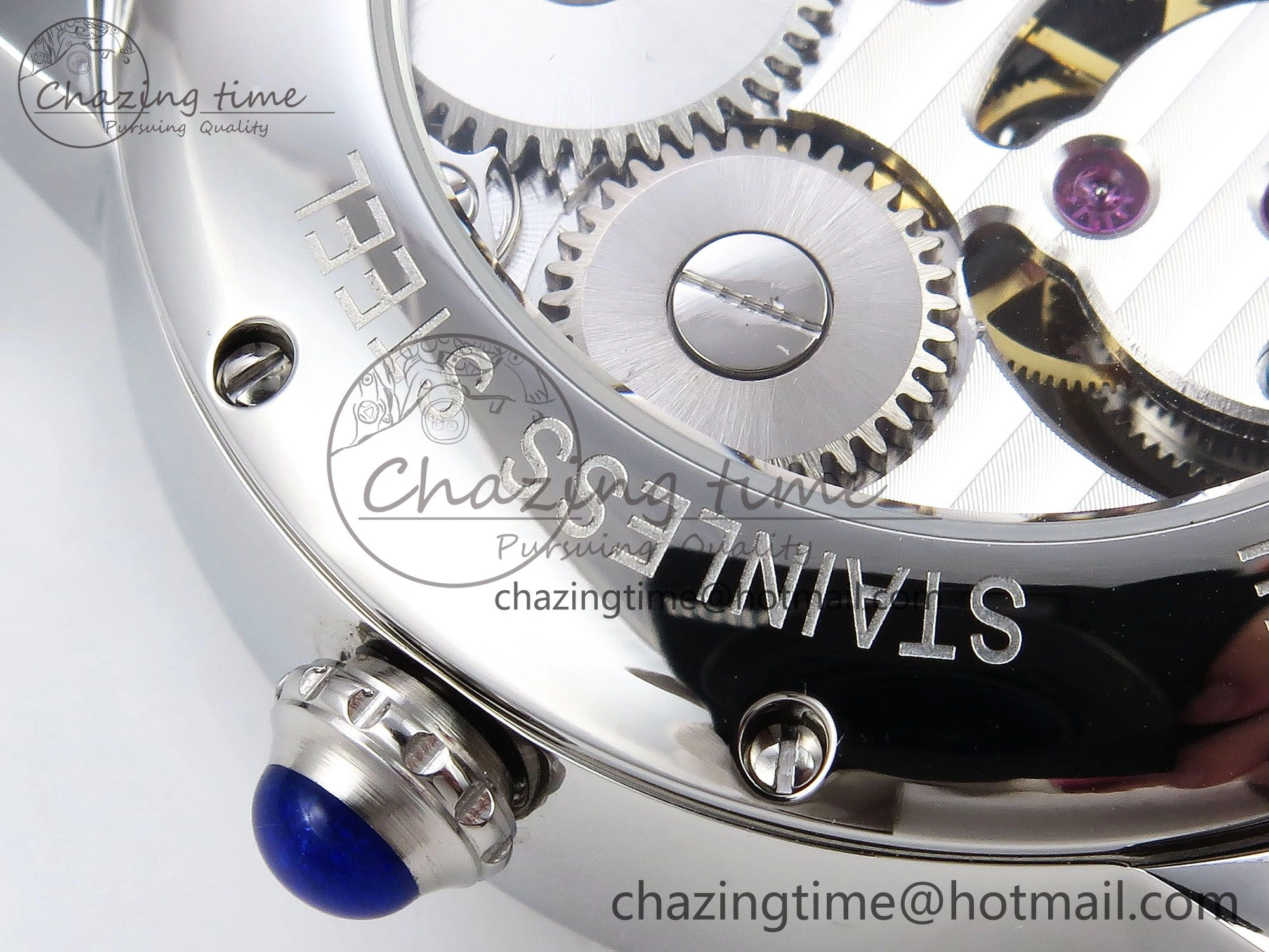 Rotonde Tourbillon SS RMSF Best Edition Blue Textured Dial on Black Leather Strap