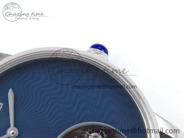 Rotonde Tourbillon SS RMSF Best Edition Blue Textured Dial on Black Leather Strap