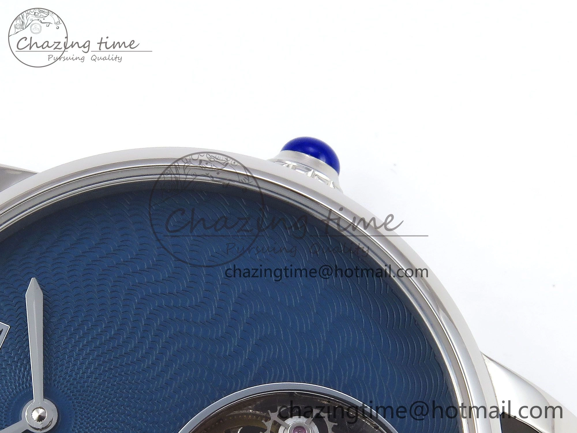 Rotonde Tourbillon SS RMSF Best Edition Blue Textured Dial on Black Leather Strap