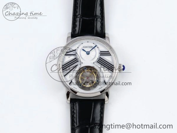 Rotonde Tourbillon SS RMSF Best Edition White Dial on Black Leather Strap