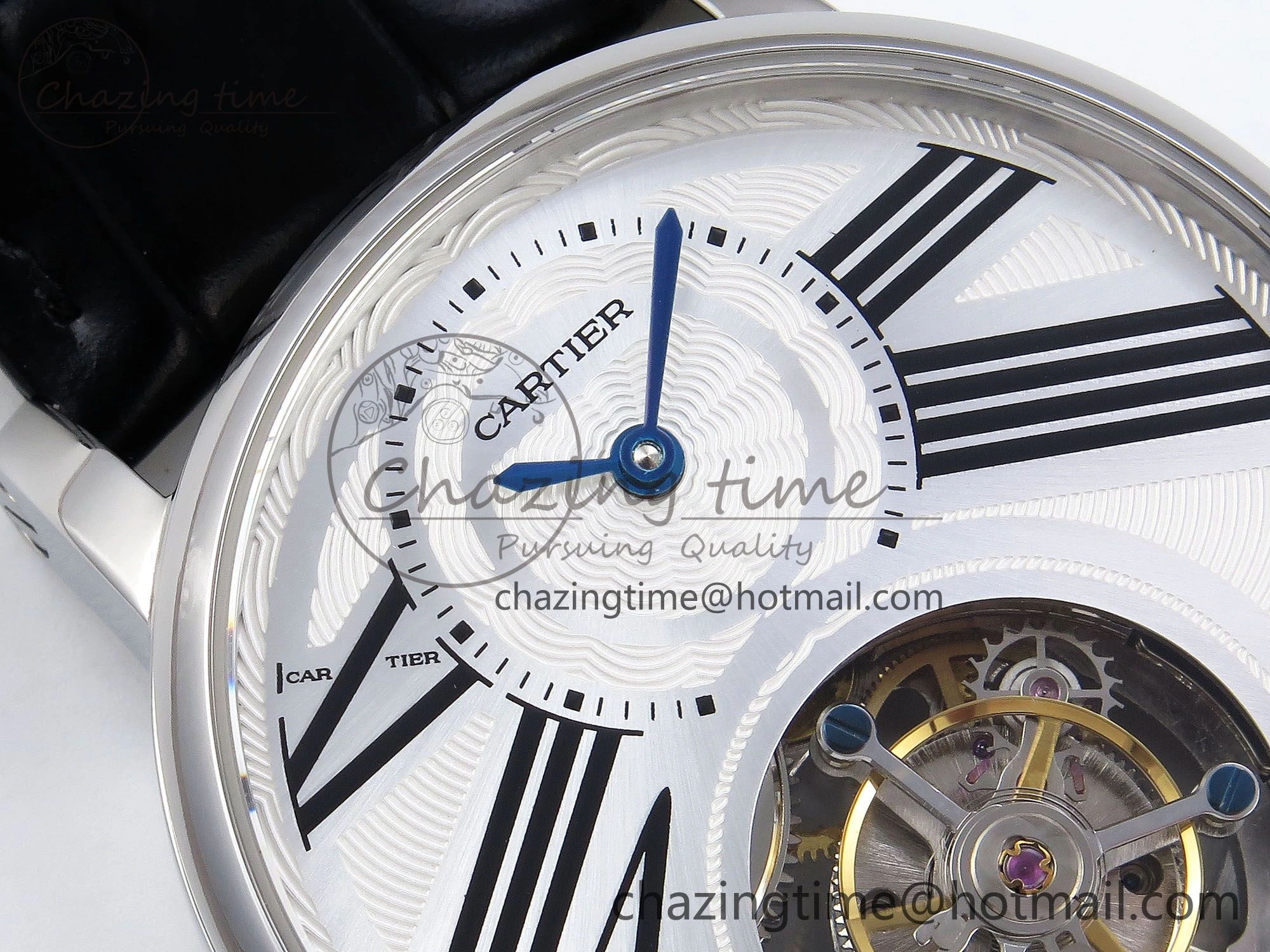 Rotonde Tourbillon SS RMSF Best Edition White Dial on Black Leather Strap