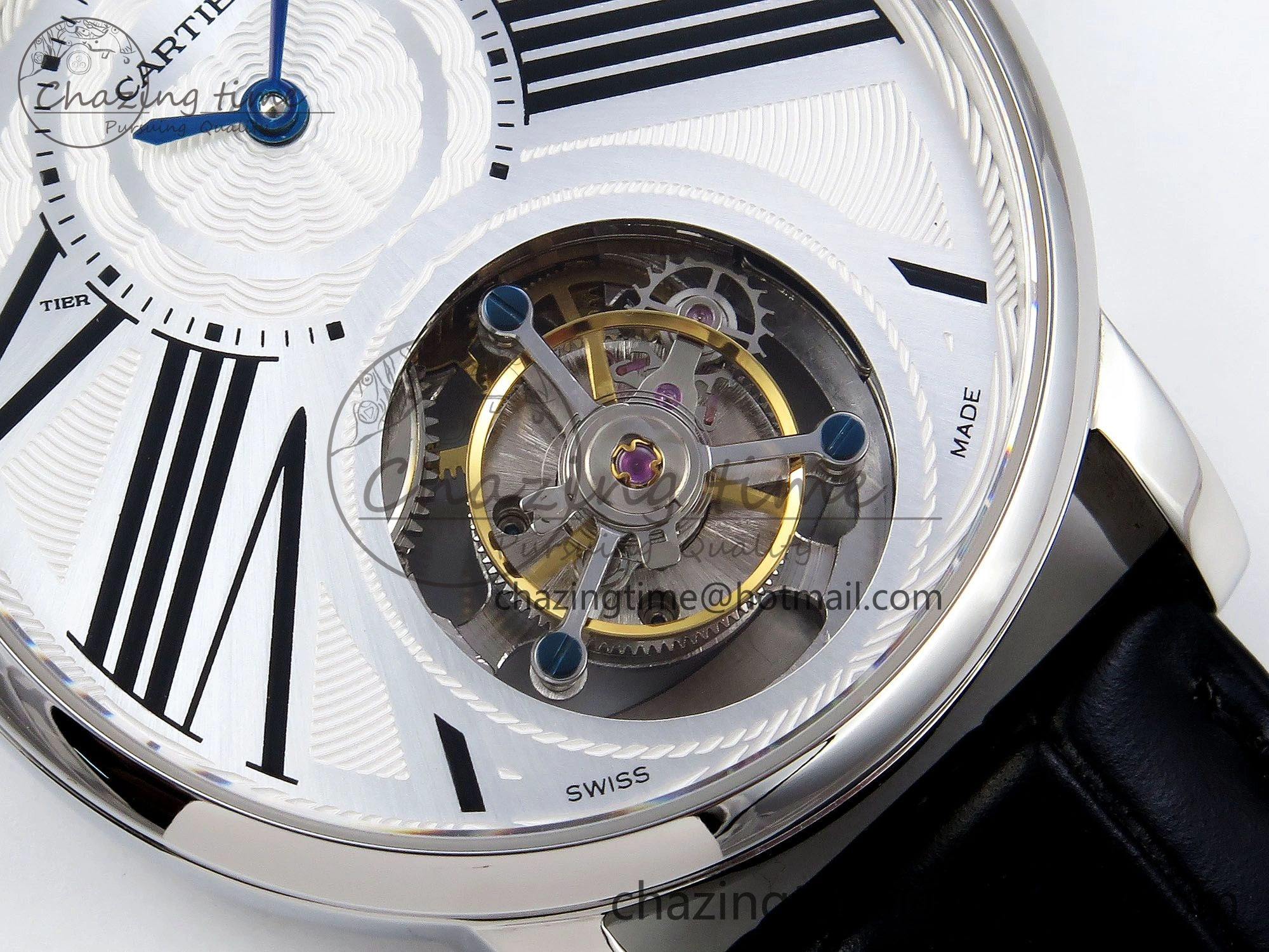 Rotonde Tourbillon SS RMSF Best Edition White Dial on Black Leather Strap