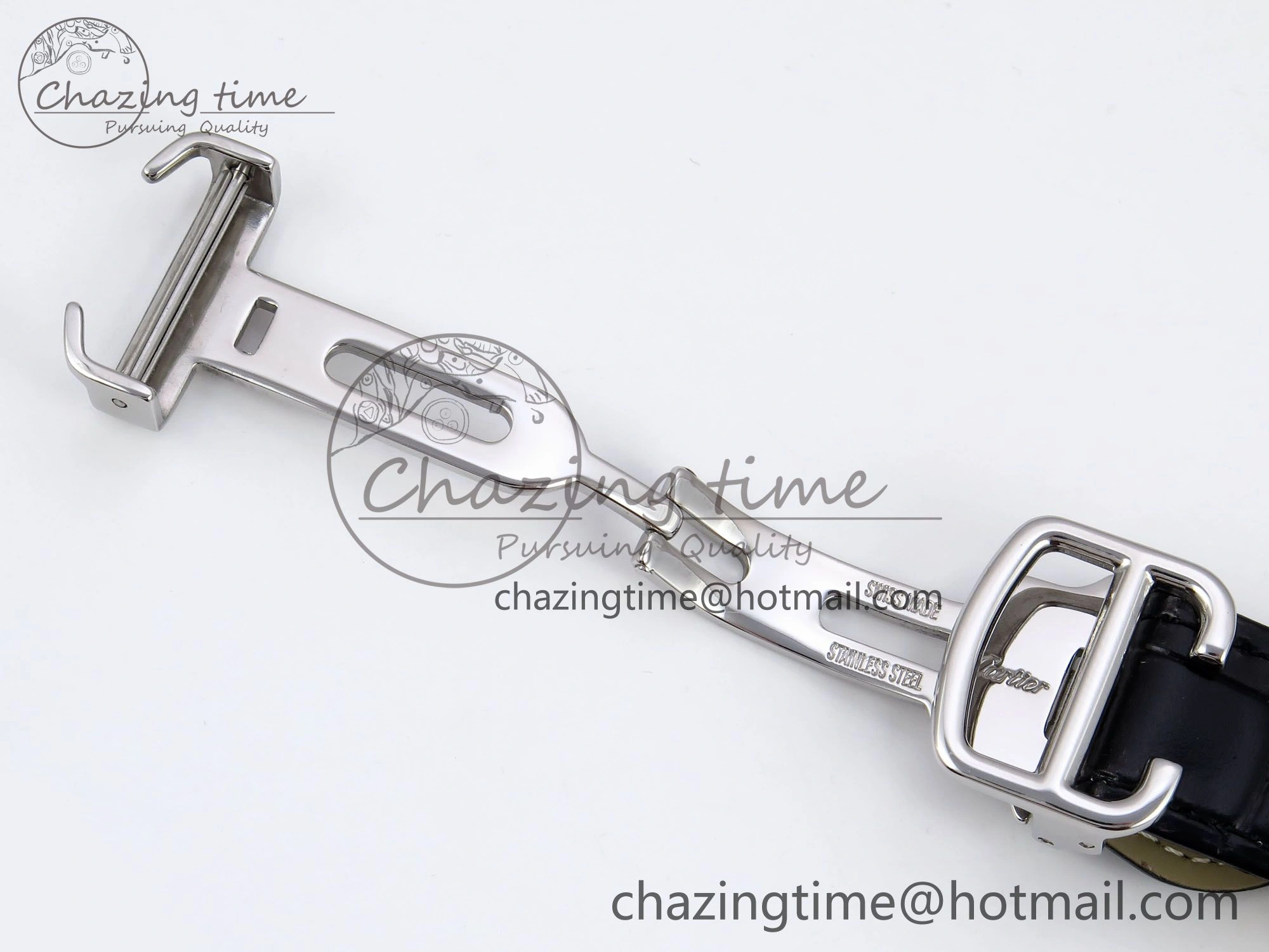 Rotonde Tourbillon SS RMSF Best Edition White Dial on Black Leather Strap