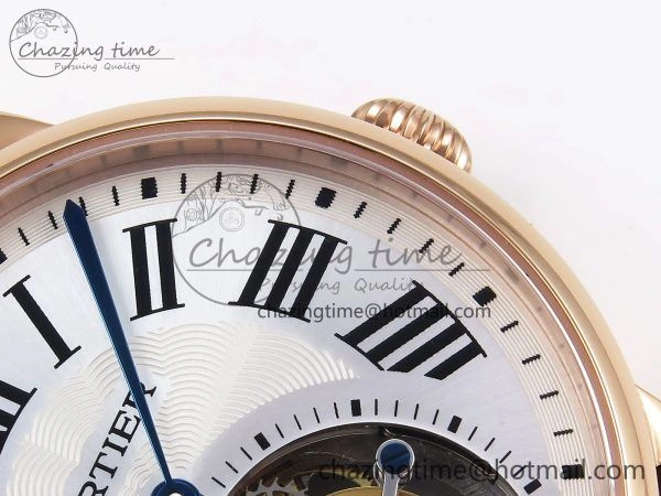 Rotonde de Cartier Flying Tourbillon RG RMS Best Edition Silver Dial on Brown Leather Strap