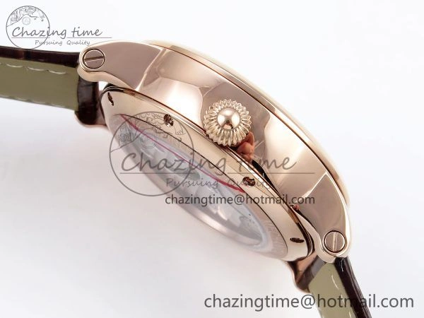 Rotonde de Cartier Flying Tourbillon RG RMS Best Edition White Numeral Dial on Brown Leather Strap