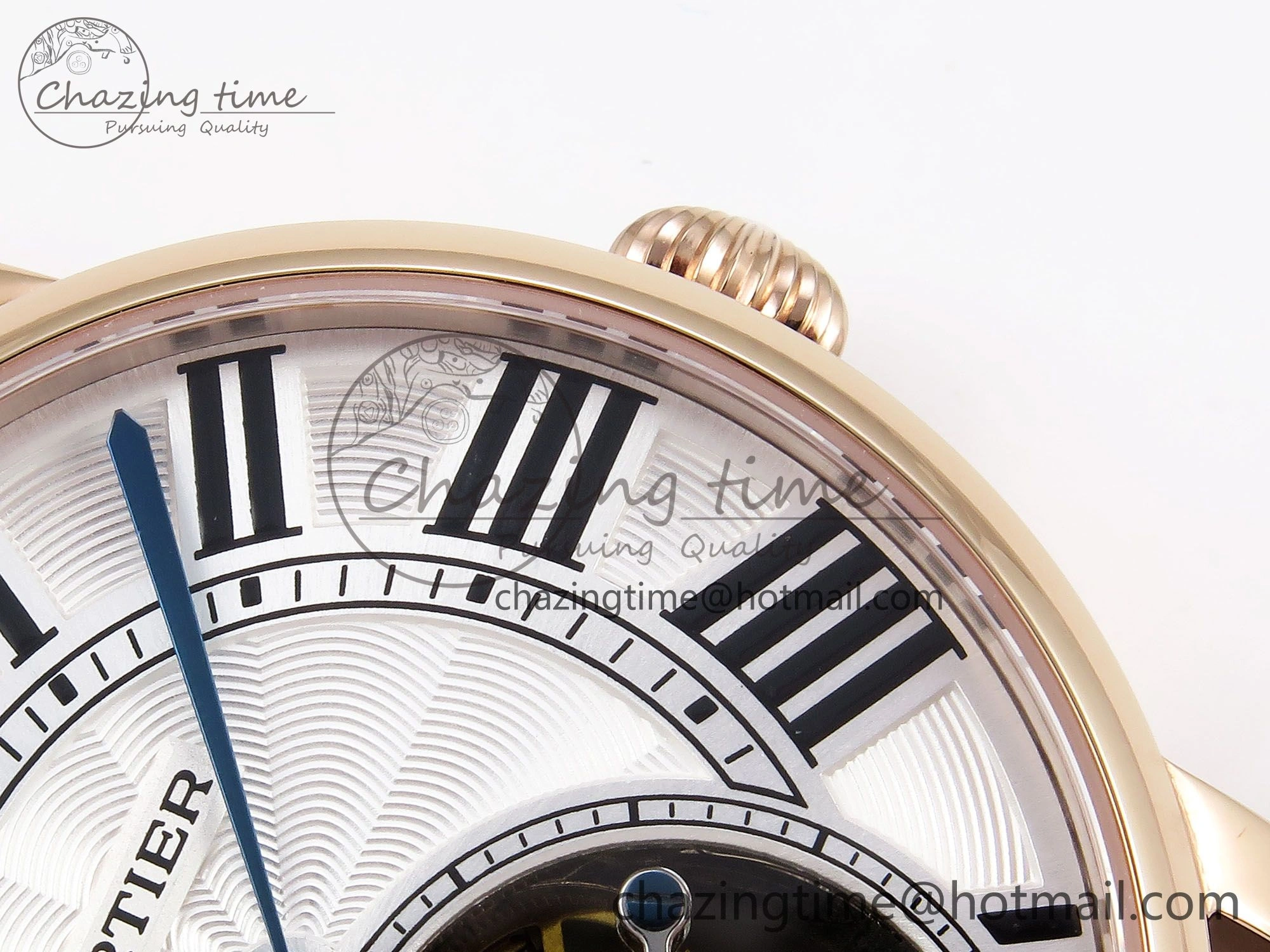 Rotonde de Cartier Flying Tourbillon RG RMS Best Edition White Roman Dial on Brown Leather Strap