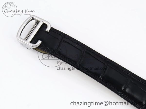 Rotonde de Cartier Flying Tourbillon SS RMS Best Edition White Numeral Dial on Black Leather Strap