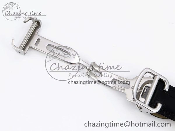 Rotonde de Cartier Flying Tourbillon SS RMS Best Edition White Numeral Dial on Black Leather Strap