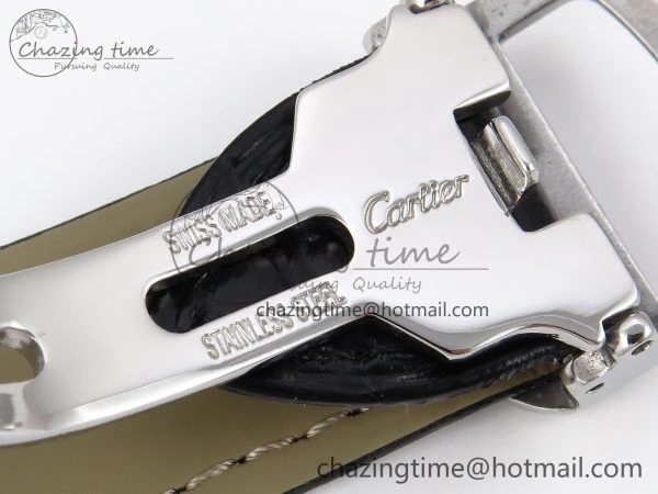 Rotonde de Cartier Flying Tourbillon SS RMS Best Edition White Numeral Dial on Black Leather Strap
