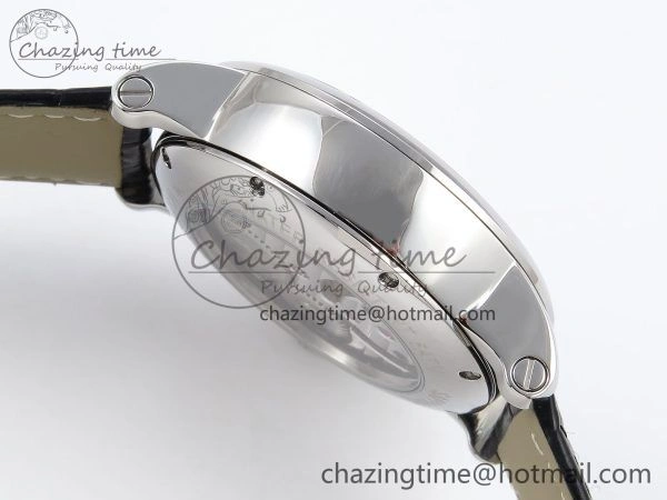 Rotonde de Cartier Flying Tourbillon SS RMS Best Edition White Numeral Dial on Black Leather Strap