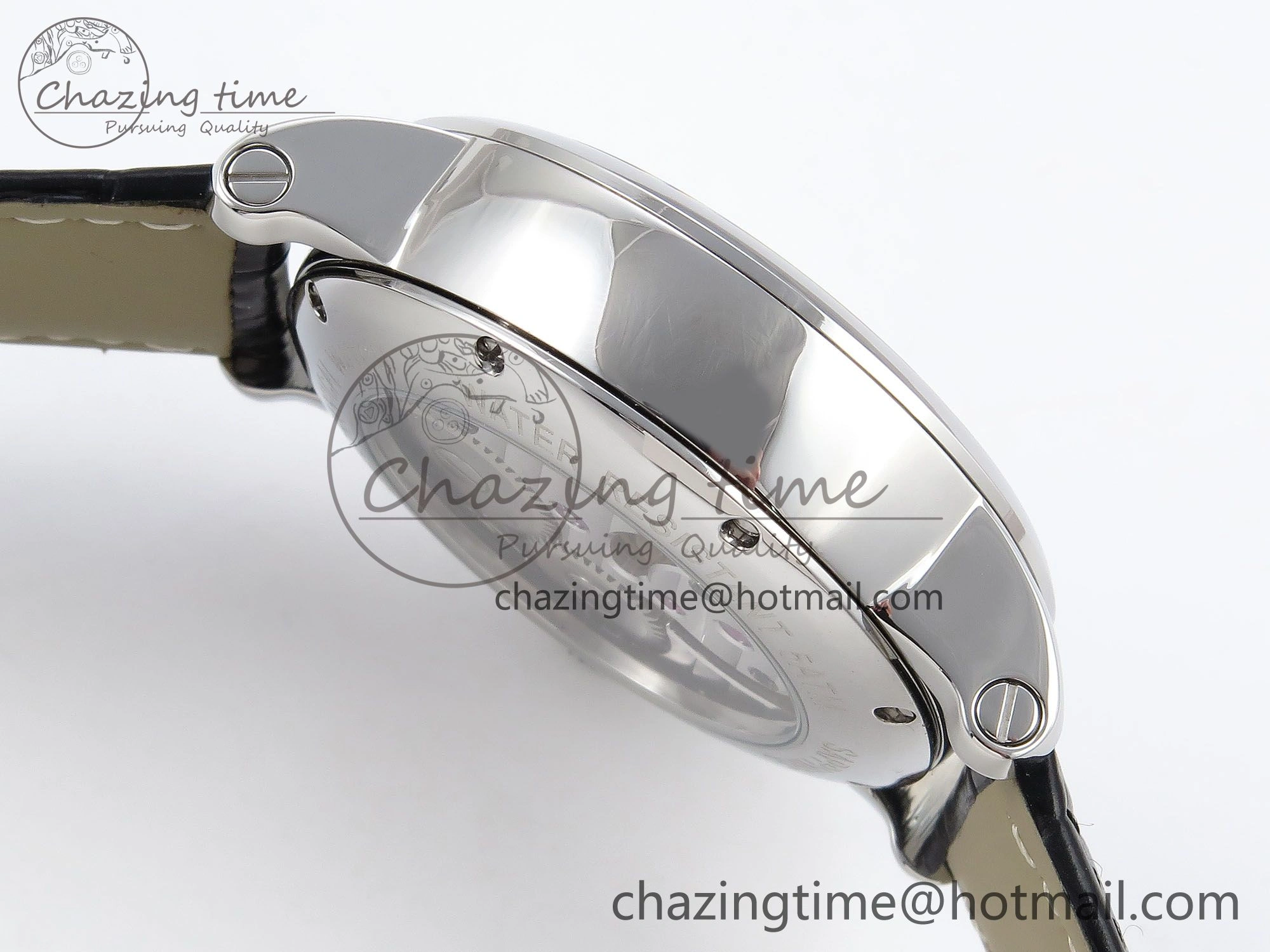 Rotonde de Cartier Flying Tourbillon SS RMS Best Edition White Numeral Dial on Black Leather Strap