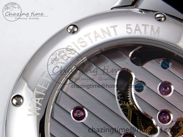 Rotonde de Cartier Flying Tourbillon SS RMS Best Edition White Numeral Dial on Black Leather Strap