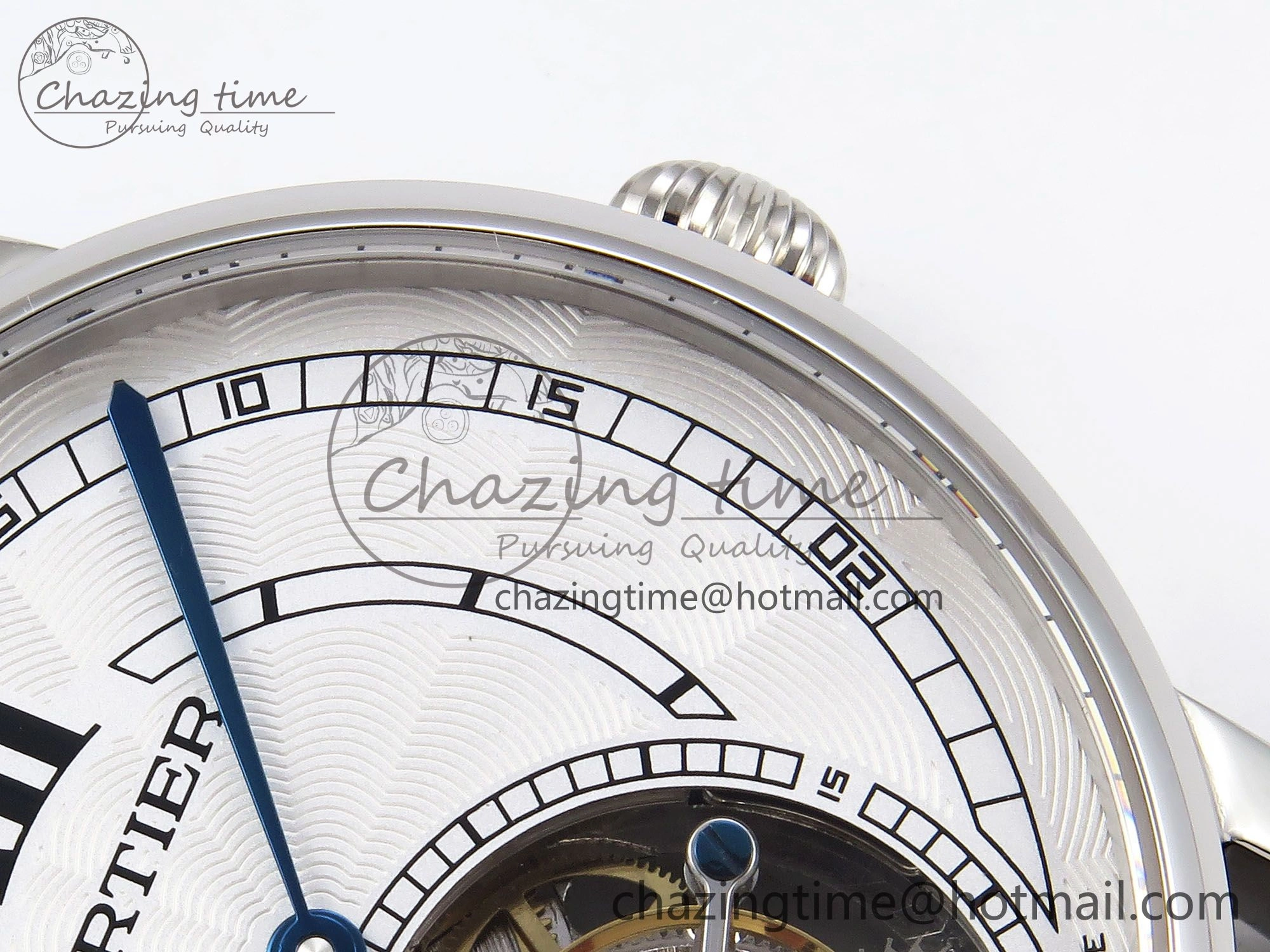 Rotonde de Cartier Flying Tourbillon SS RMS Best Edition White Numeral Dial on Black Leather Strap