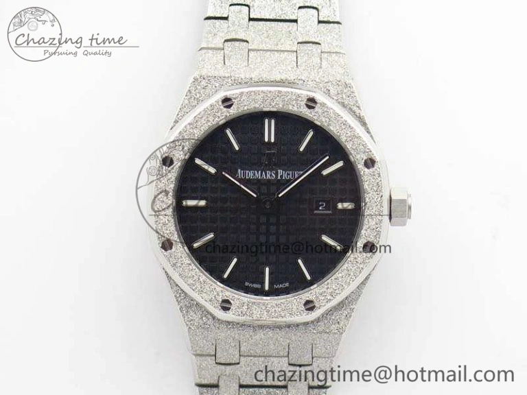 Royal Oak 15000 Frosted 33mm OM Best Edition Black Dial On SS Bracelet Quartz