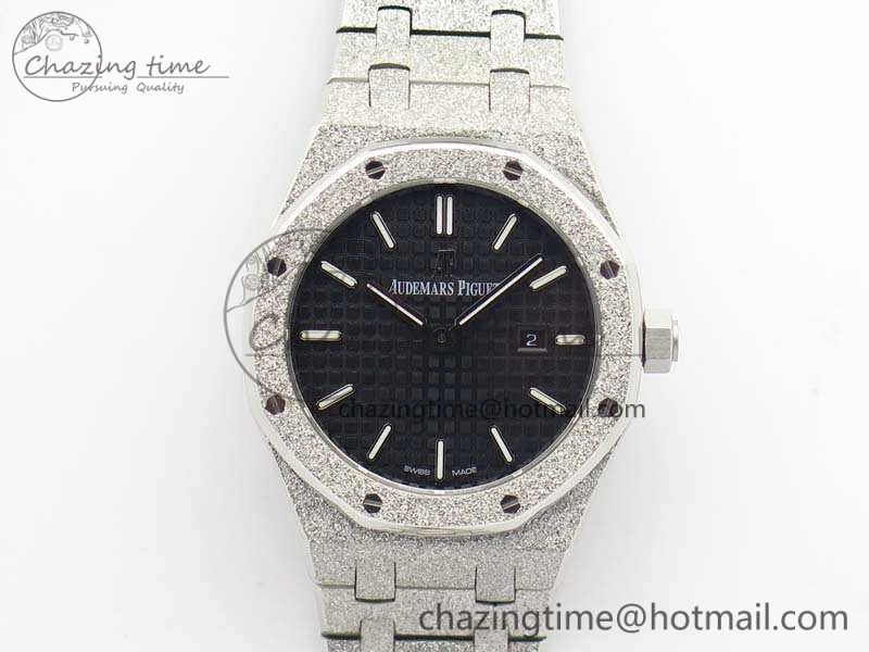 Royal Oak 15000 Frosted 33mm OM Best Edition Black Dial On SS Bracelet Quartz