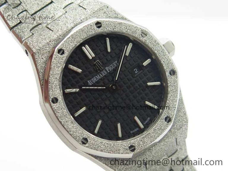 Royal Oak 15000 Frosted 33mm OM Best Edition Black Dial On SS Bracelet Quartz