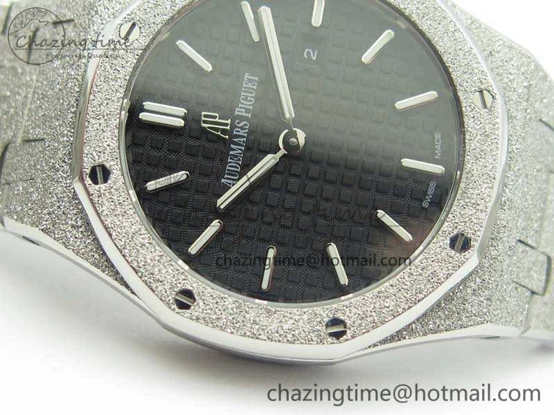 Royal Oak 15000 Frosted 33mm OM Best Edition Black Dial On SS Bracelet Quartz