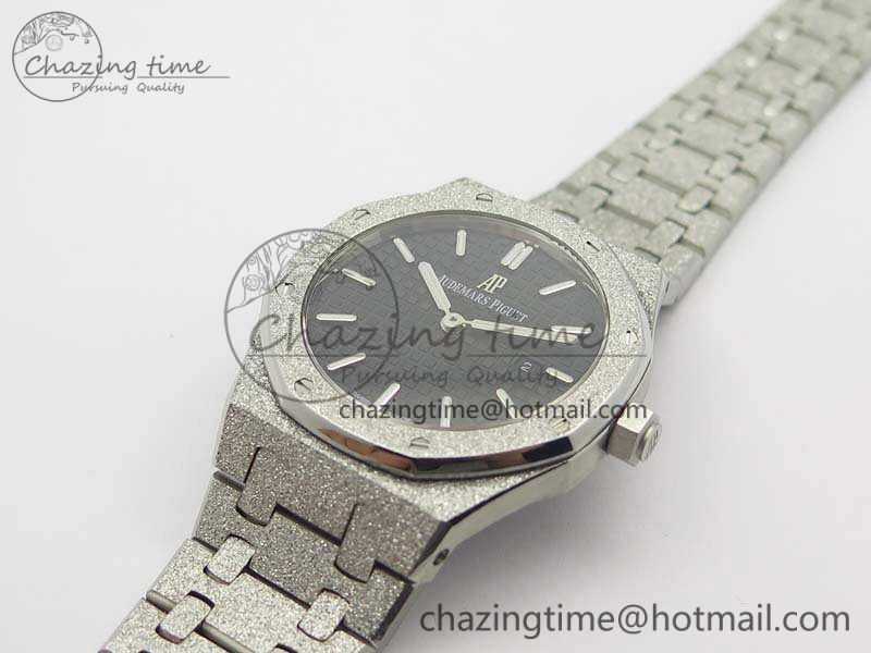 Royal Oak 15000 Frosted 33mm OM Best Edition Black Dial On SS Bracelet Quartz