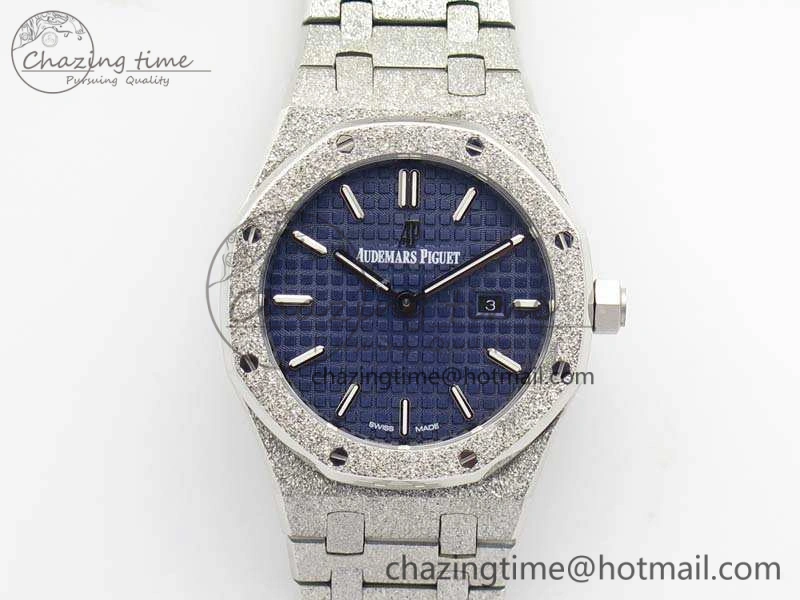 Royal Oak 15000 Frosted 33mm OM Best Edition Blue Dial On SS Bracelet Quartz