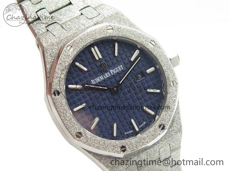 Royal Oak 15000 Frosted 33mm OM Best Edition Blue Dial On SS Bracelet Quartz