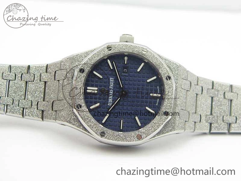 Royal Oak 15000 Frosted 33mm OM Best Edition Blue Dial On SS Bracelet Quartz