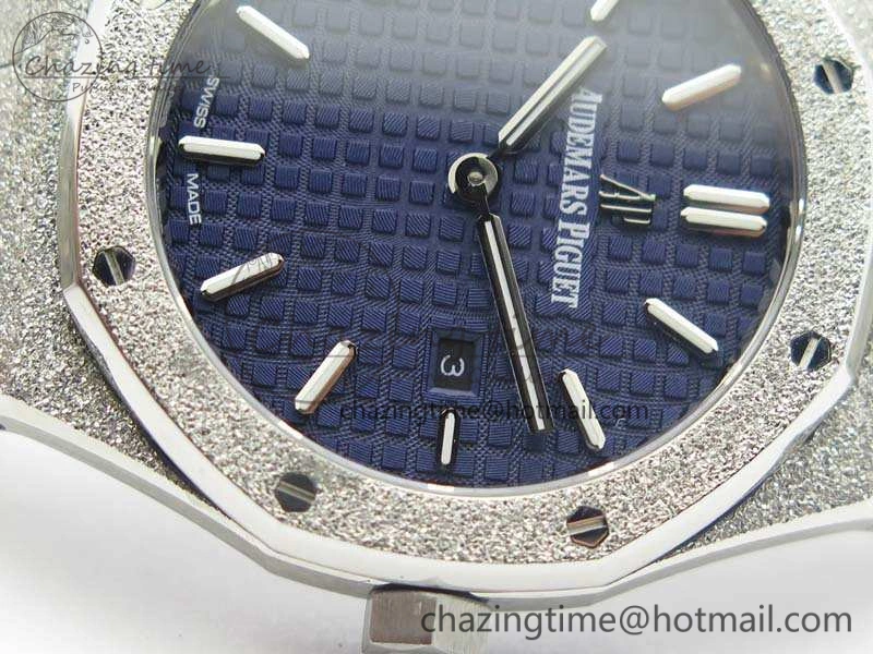 Royal Oak 15000 Frosted 33mm OM Best Edition Blue Dial On SS Bracelet Quartz
