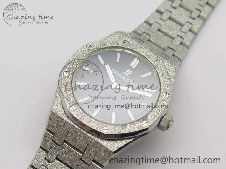 Royal Oak 15000 Frosted 33mm OM Best Edition Blue Dial On SS Bracelet Quartz