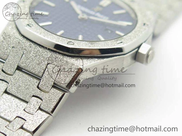 Royal Oak 15000 Frosted 33mm OM Best Edition Blue Dial On SS Bracelet Quartz