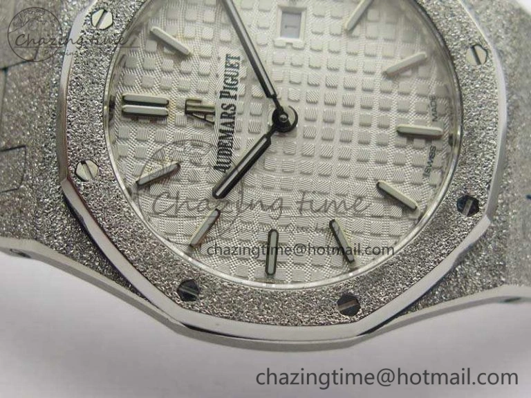 Royal Oak 15000 Frosted 33mm OM Best Edition White Dial On SS Bracelet Quartz
