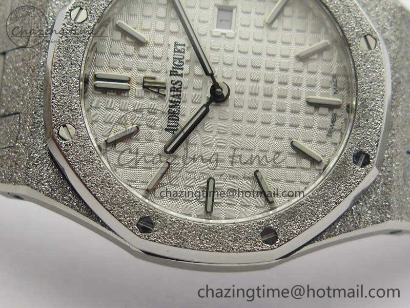 Royal Oak 15000 Frosted 33mm OM Best Edition White Dial On SS Bracelet Quartz