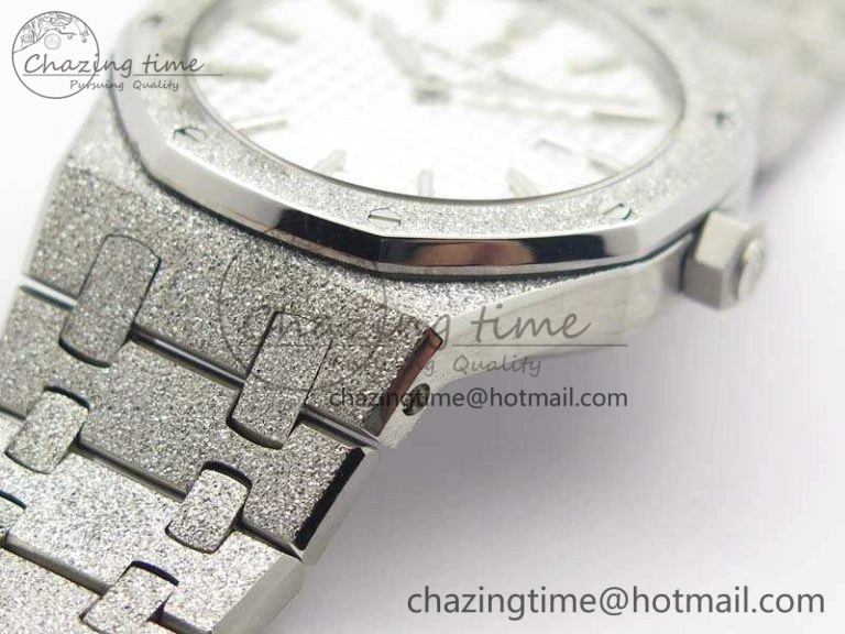 Royal Oak 15000 Frosted 33mm OM Best Edition White Dial On SS Bracelet Quartz
