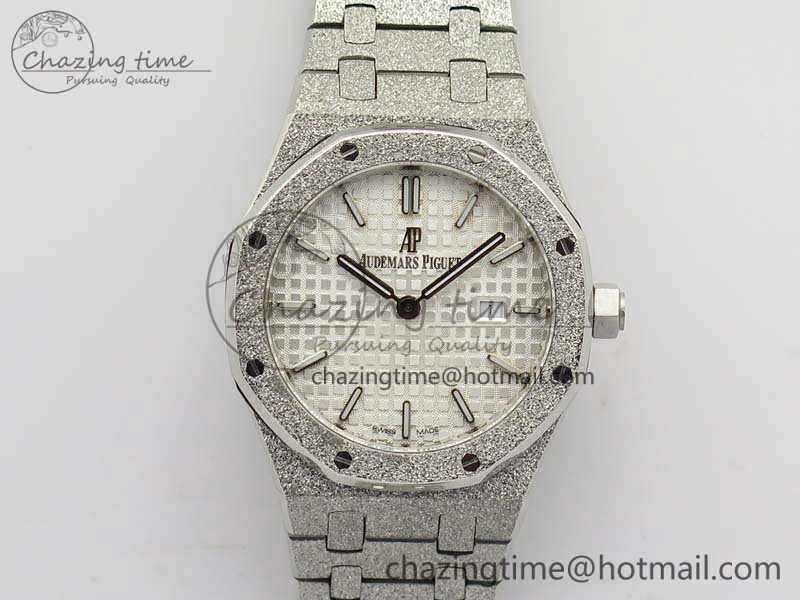 Royal Oak 15000 Frosted 33mm OM Best Edition White Dial On SS Bracelet Quartz