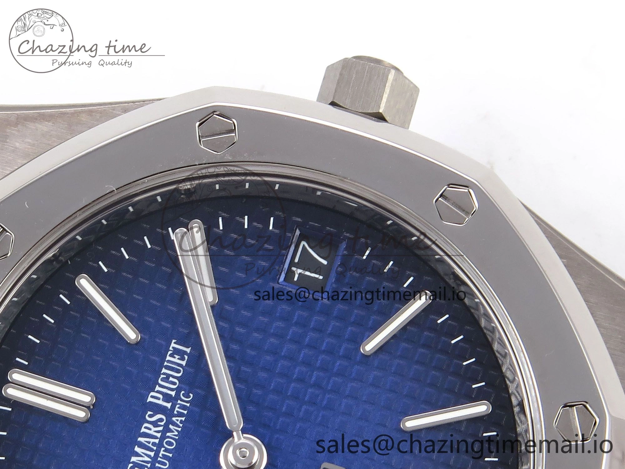 Royal Oak 15202IP SS ZF 1:1 Best Edition Blue Textured Dial on SS Bracelet A2121 Super Clone V2