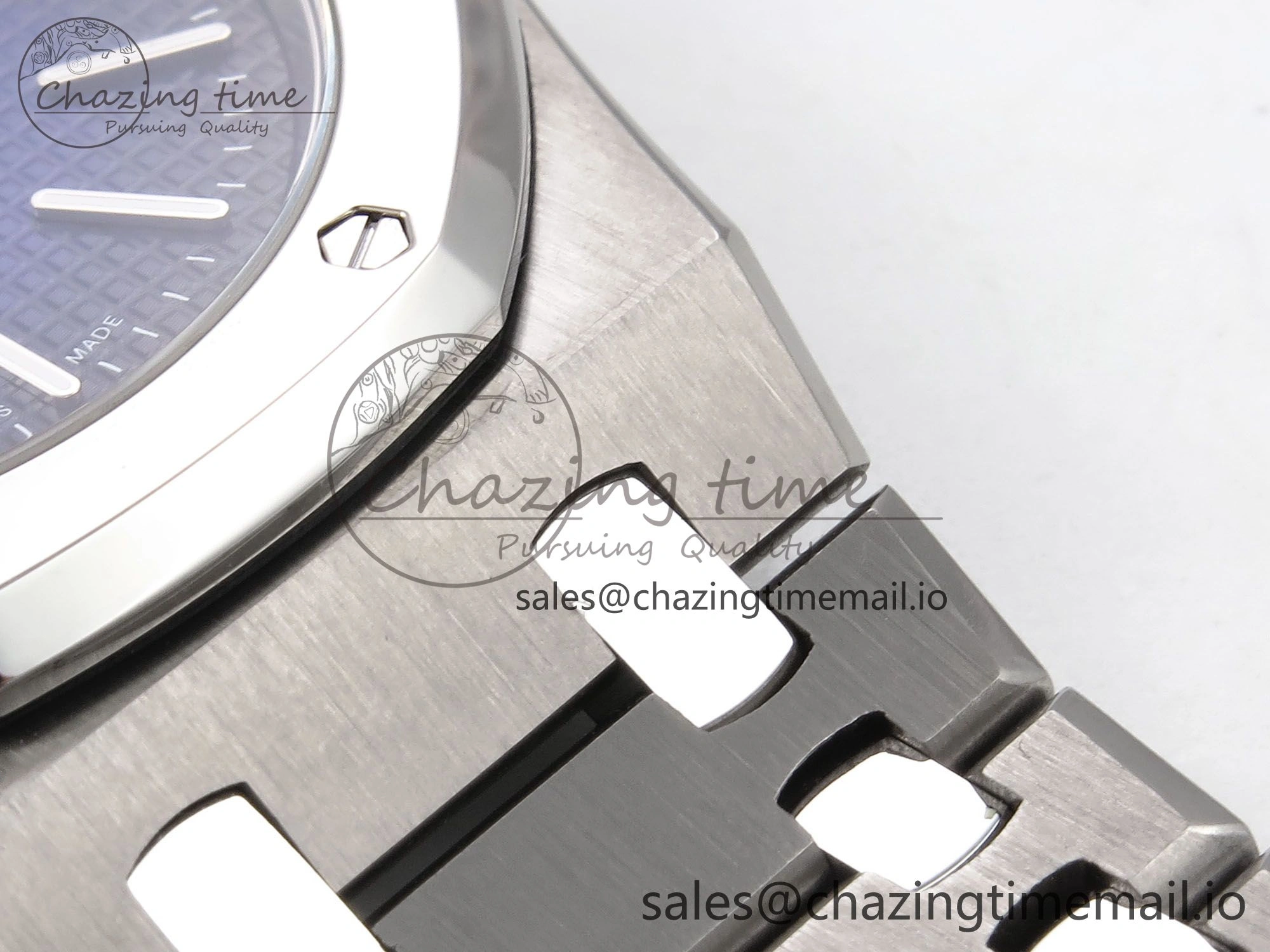 Royal Oak 15202IP SS ZF 1:1 Best Edition Blue Textured Dial on SS Bracelet A2121 Super Clone V2