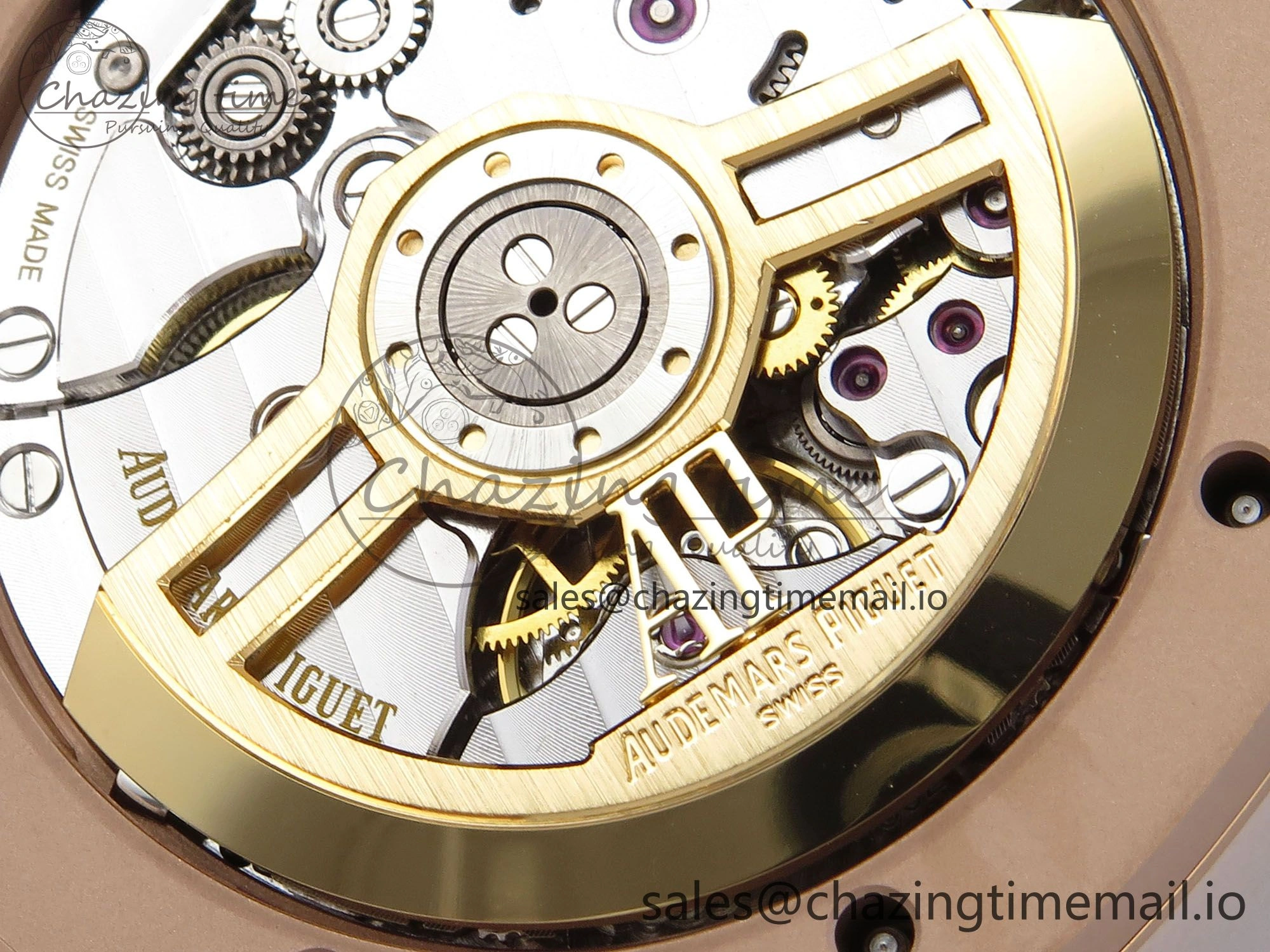 Royal Oak 15500 RG APSF 1:1 Best Edition Black Dial on Black Leather Strap SA4302 Super Clone V2 (SW Dial)