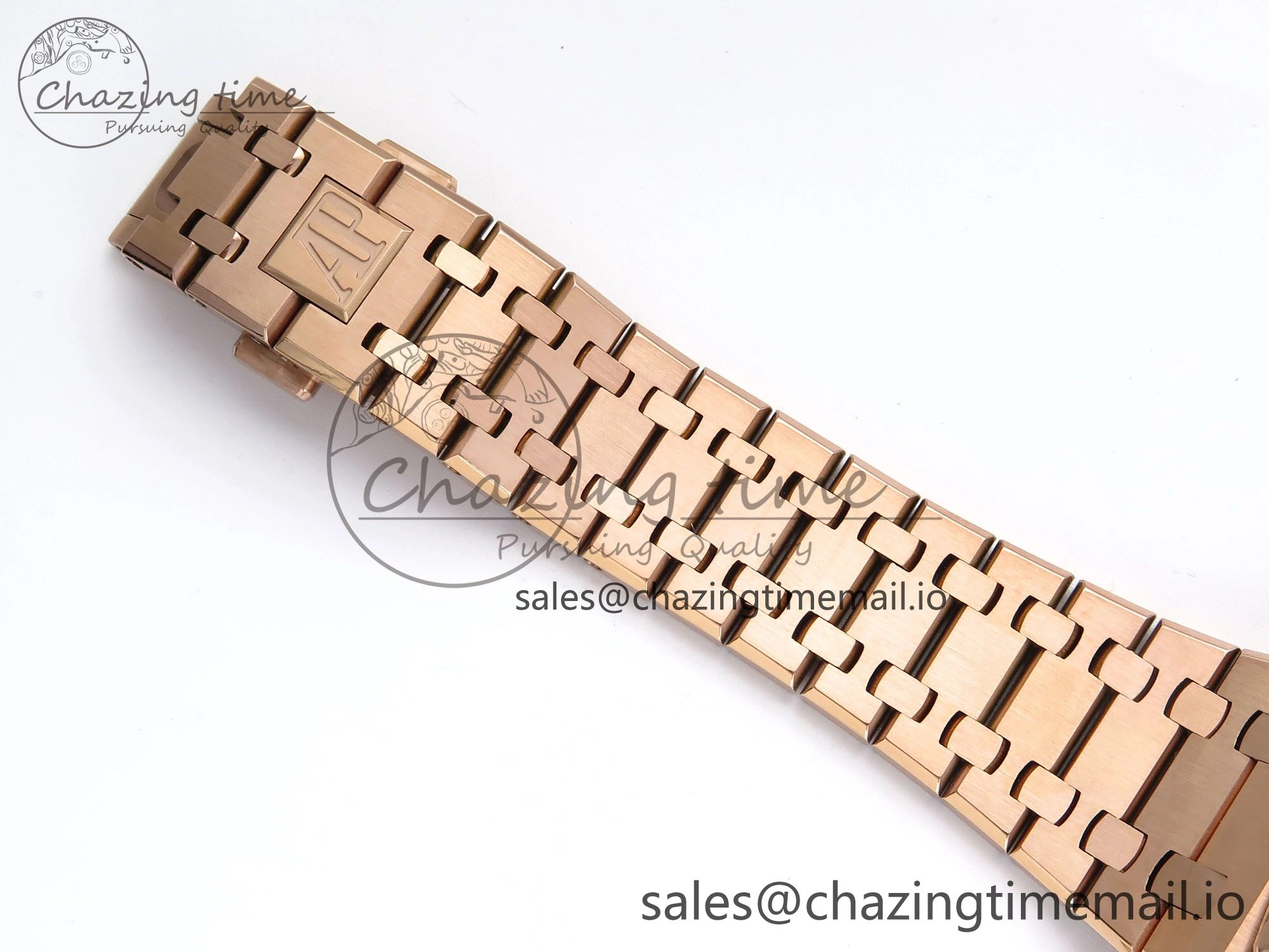 Royal Oak 15500 RG APSF 1:1 Best Edition Black Dial on RG Bracelet SA4302 Super Clone V2 (SW Dial)