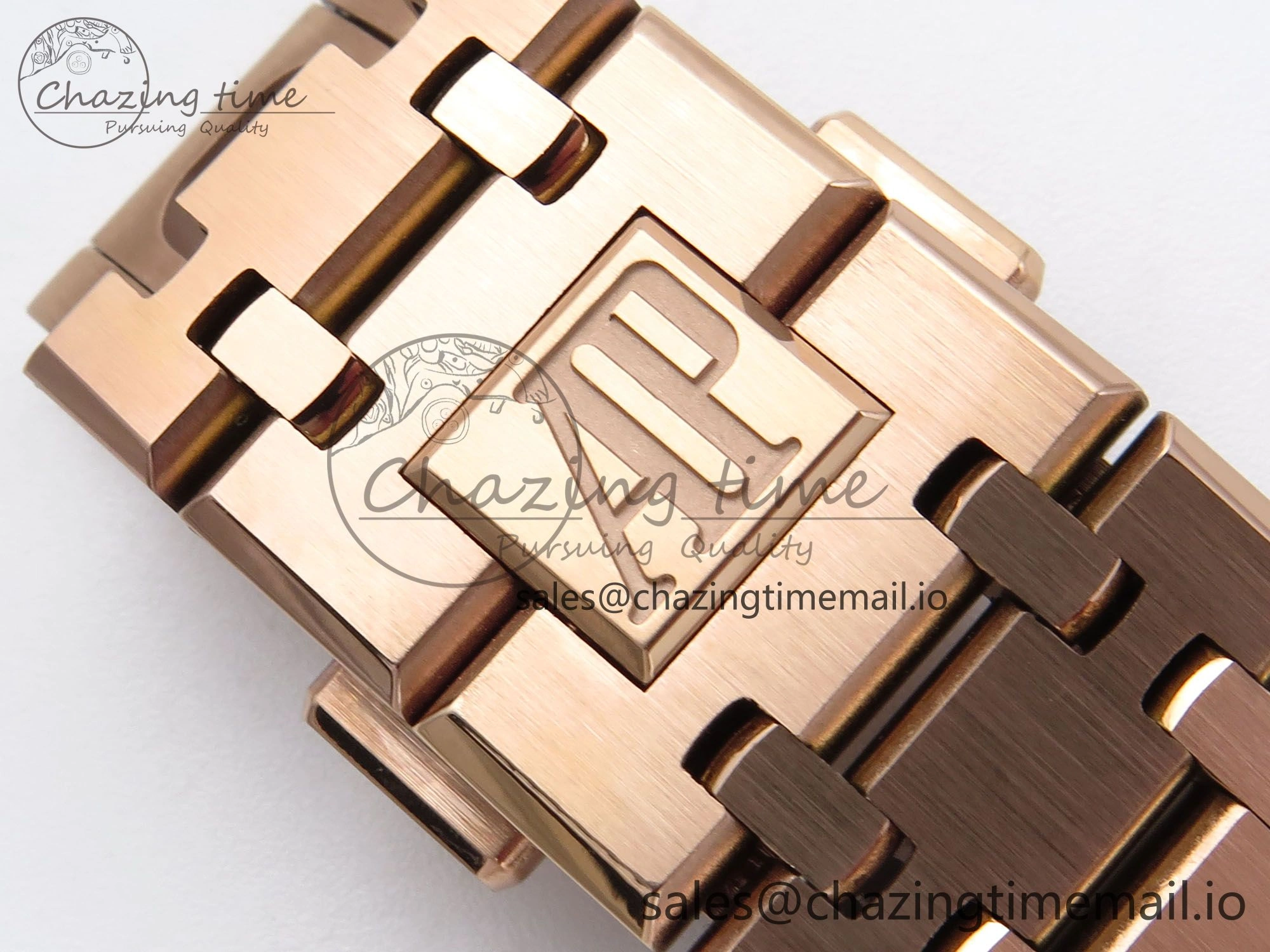 Royal Oak 15500 RG APSF 1:1 Best Edition Black Dial on RG Bracelet SA4302 Super Clone V2 (SW Dial)
