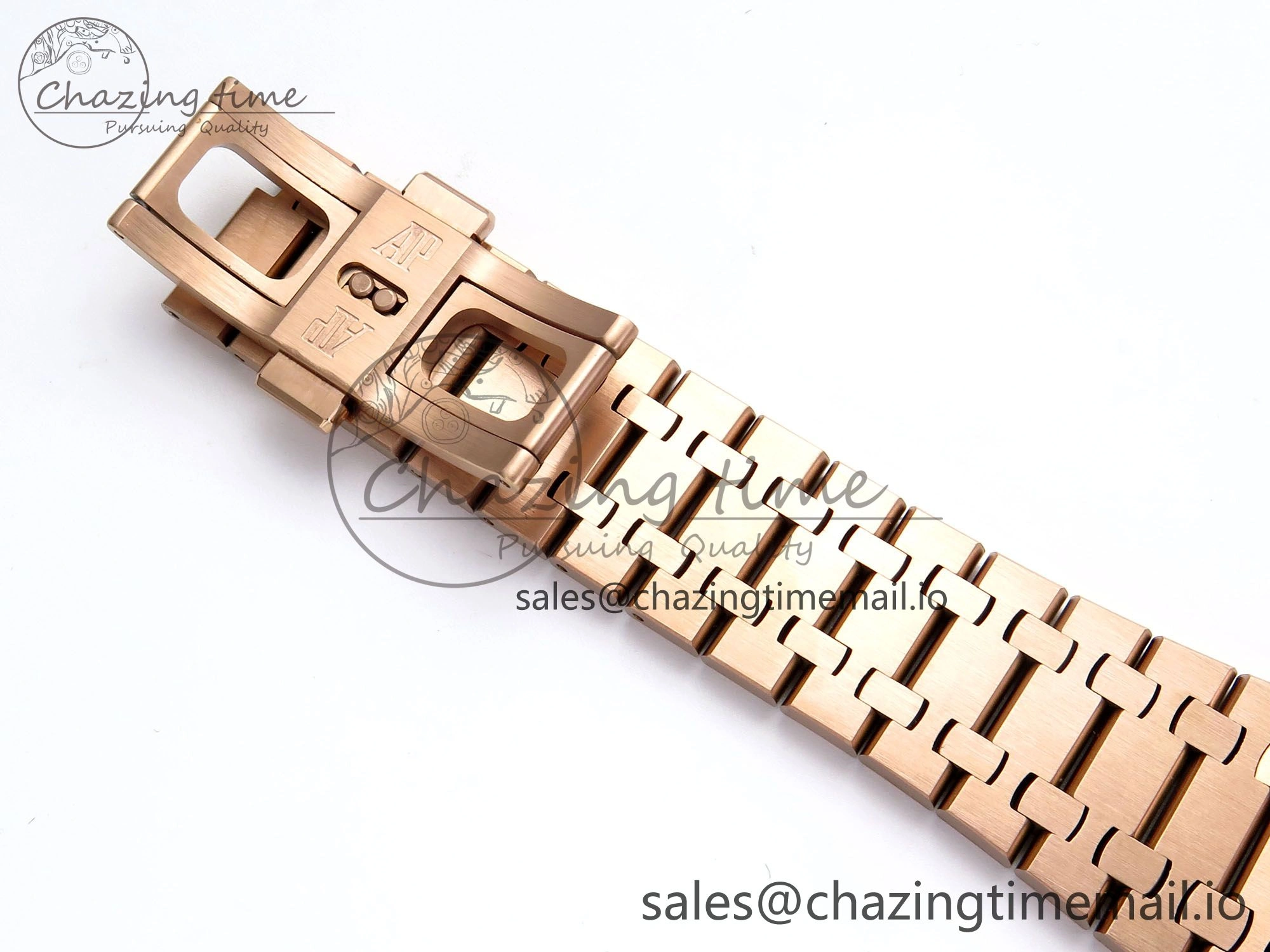 Royal Oak 15500 RG APSF 1:1 Best Edition Black Dial on RG Bracelet SA4302 Super Clone V2 (SW Dial)