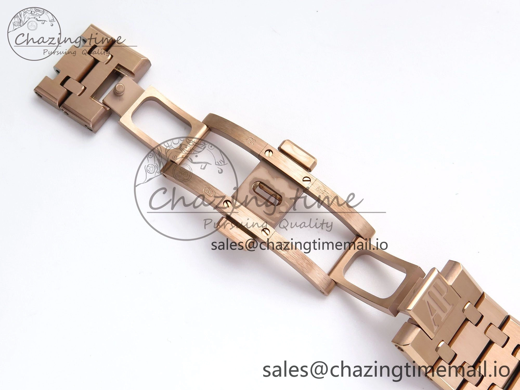 Royal Oak 15500 RG APSF 1:1 Best Edition Black Dial on RG Bracelet SA4302 Super Clone V2 (SW Dial)