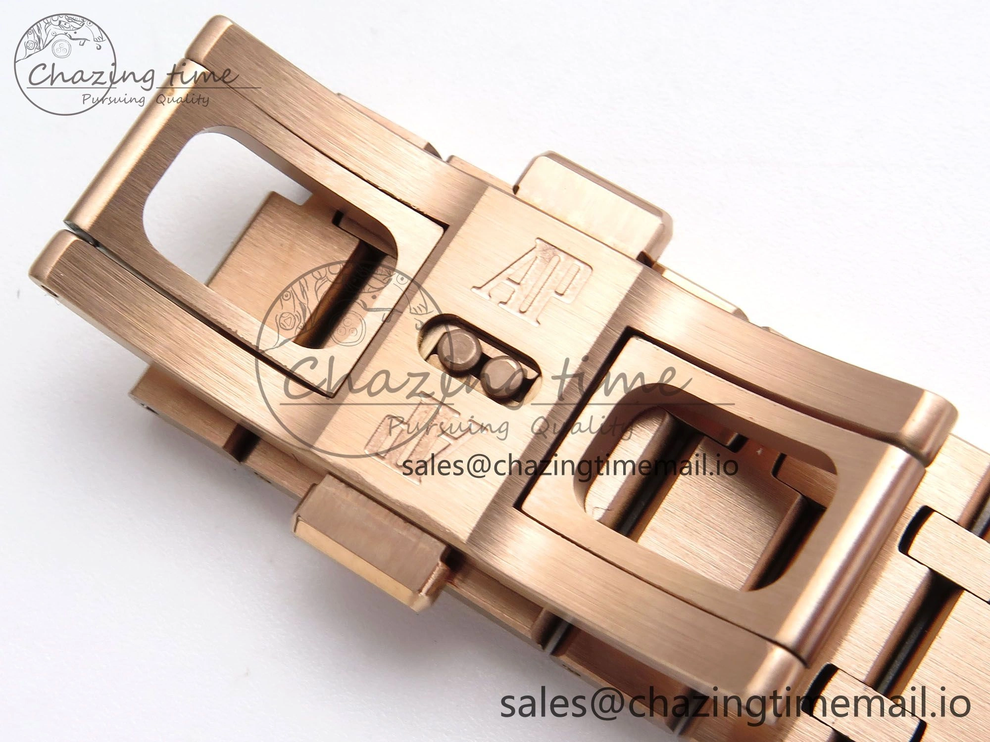 Royal Oak 15500 RG APSF 1:1 Best Edition Black Dial on RG Bracelet SA4302 Super Clone V2 (SW Dial)